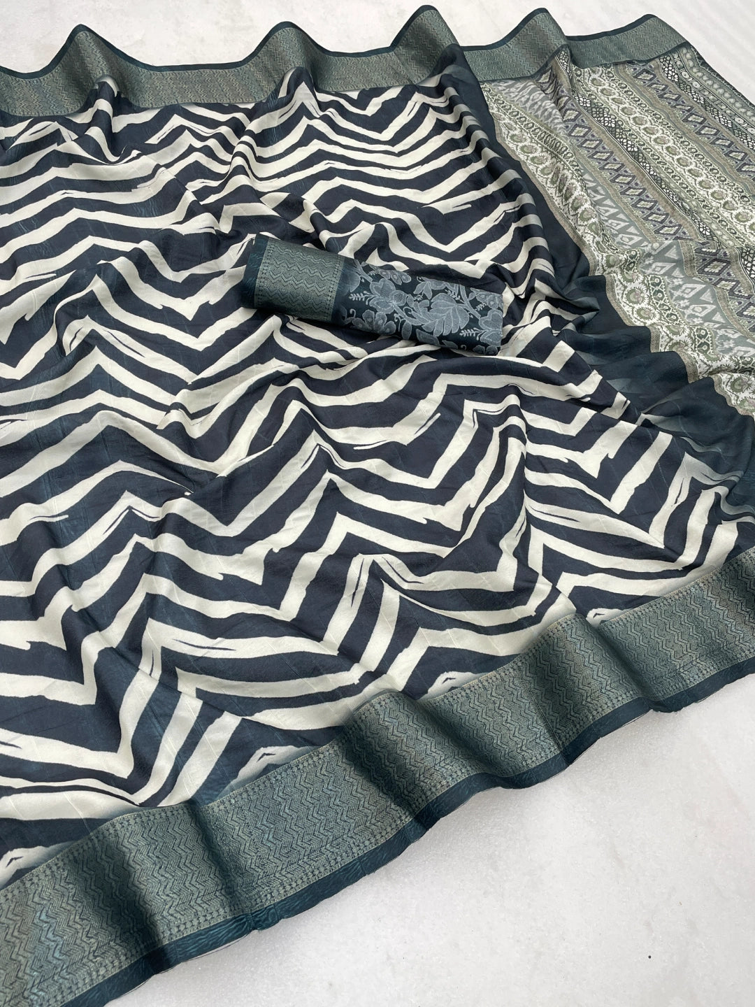 Black Printed Saree