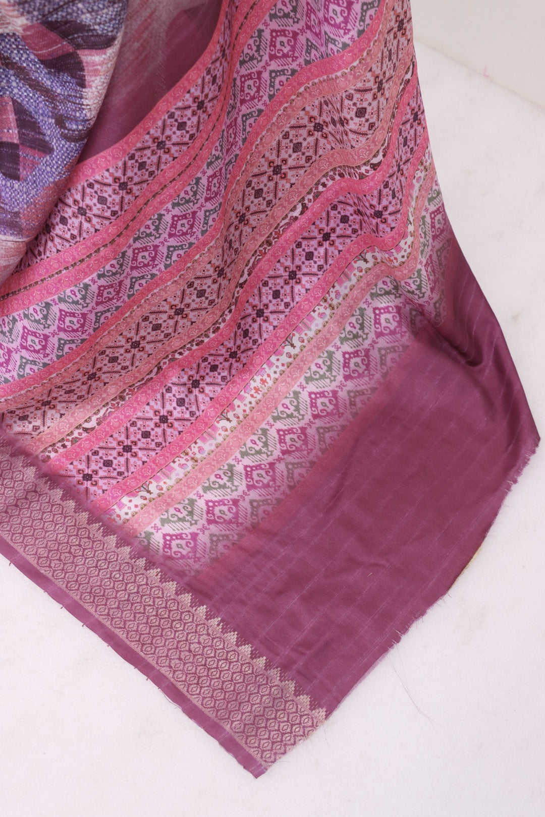purple printed saree
