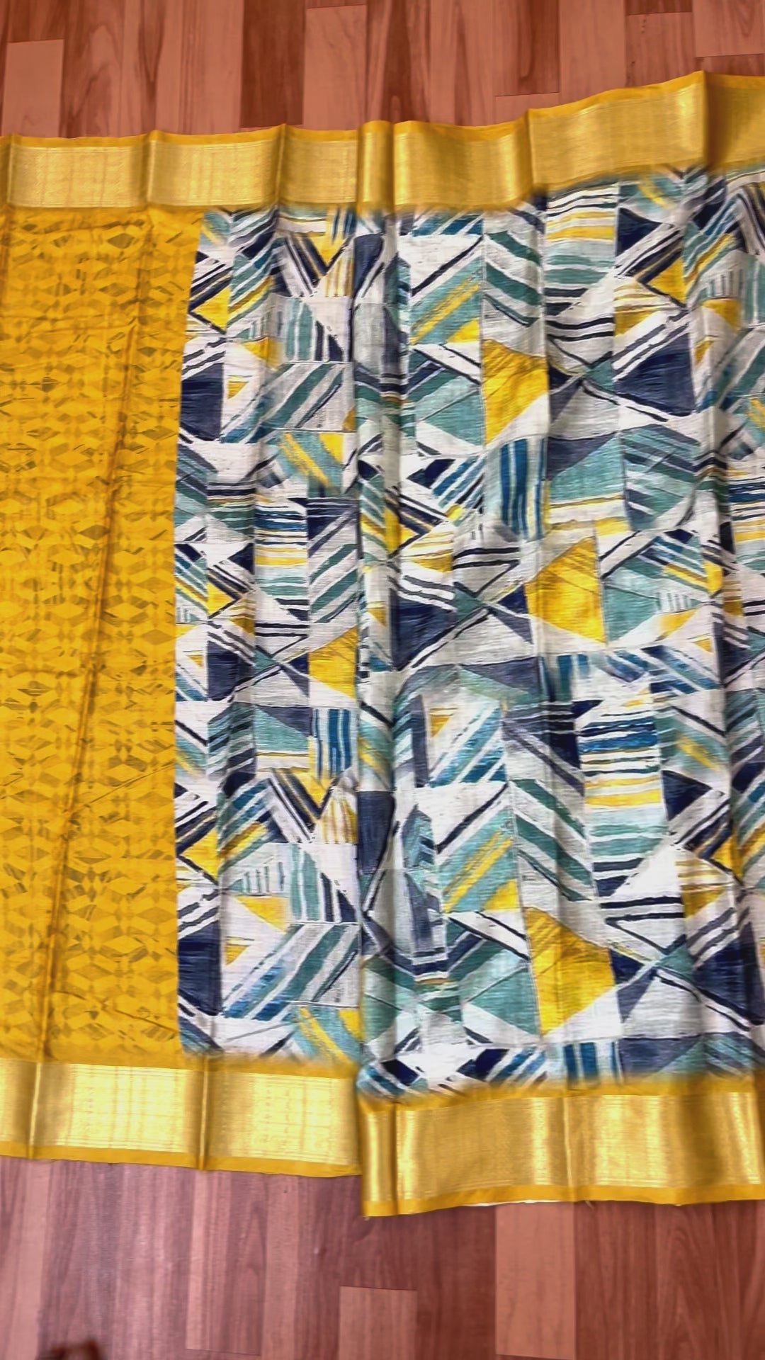 light yellow silk saree
